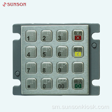 Braille Encryption PIN pad mo Vending Masini